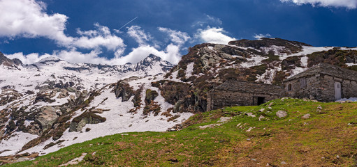 Panoramic view of the Cortenuovo alp, in the Valgrande park in Piedmont Italy.