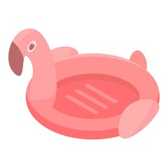 Inflatable flamingo icon. Isometric of inflatable flamingo vector icon for web design isolated on white background