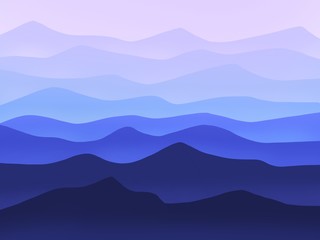 mountains in the fog