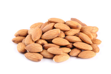 Almonds isolated on white background