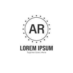 AR Letter Logo Design. Creative Modern AR Letters Icon Illustration