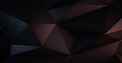 Abstract white futuristic polygonal shape of triangulated surface. Low poly crystal random pattern background. 3d rendering.