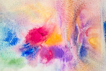 abstract colorful background. watercolor stains. Bright watercolor blue-red stain drips. 