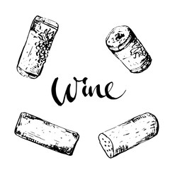 set of wine corks