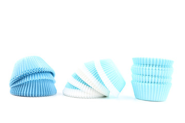 Cupcake cases isolated on white background