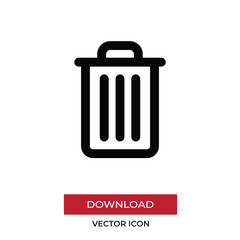 Trash vector icon in modern style for web site and mobile app