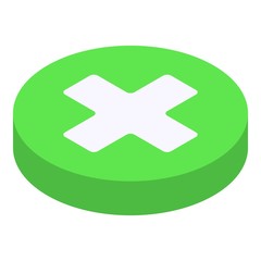 Obraz premium Medical cross on green pie icon. Isometric of medical cross on green pie vector icon for web design isolated on white background