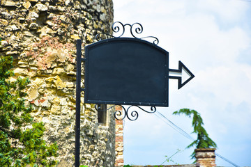 Signboard mock up. Photo Blank Signboard. message or advertising 