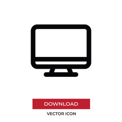 Monitor vector icon in modern style for web site and mobile app