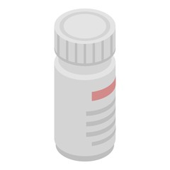 Pill bottle icon. Isometric of pill bottle vector icon for web design isolated on white background