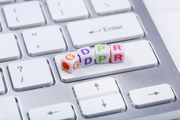 General Data Protection Regulation, GDPR on computer keyboard