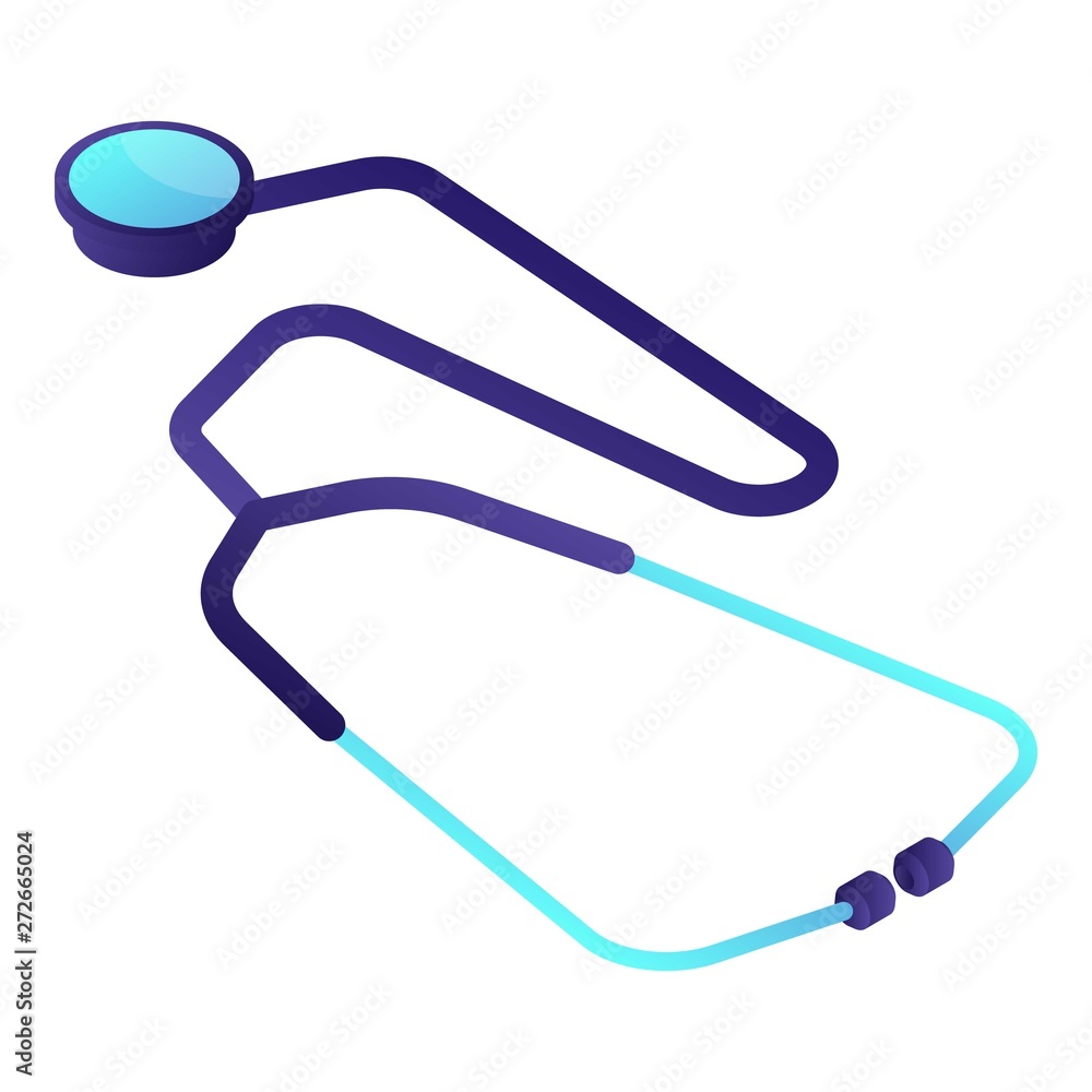Aufkleber stethoscope icon. isometric of stethoscope vector icon for web design isolated on white background