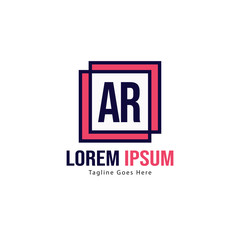 AR Letter Logo Design. Creative Modern AR Letters Icon Illustration