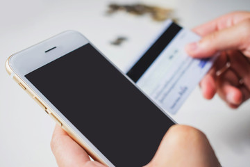 Shopping Online On the phone and pay by credit card.