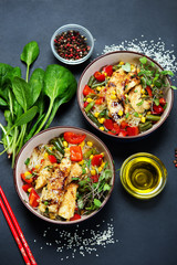 European version of Asian bean noodles with chicken and vegetables