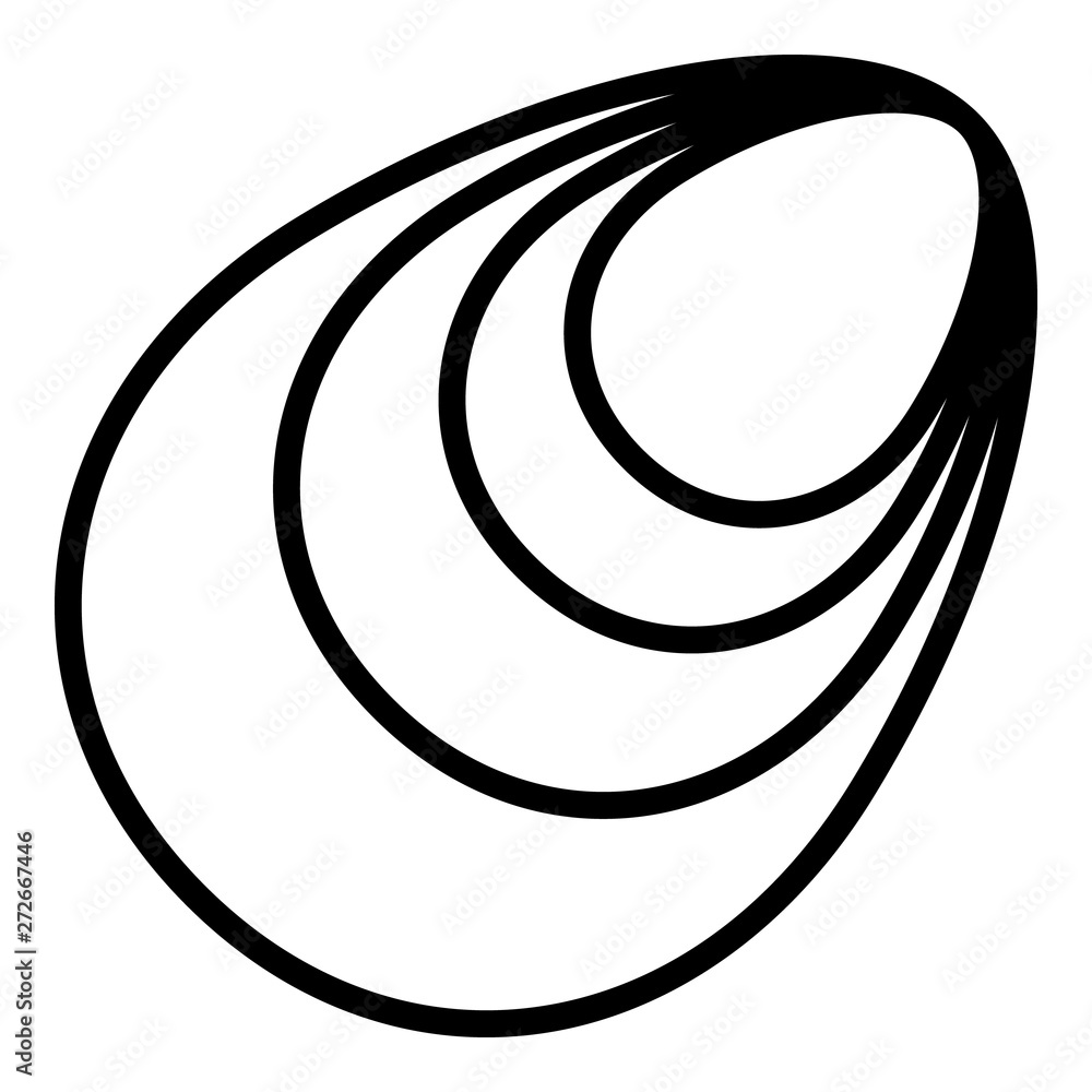 Aufkleber shell mussels icon. outline shell mussels vector icon for web design isolated on white background