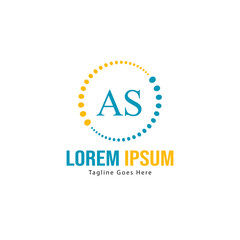 AS Letter Logo Design. Creative Modern AS Letters Icon Illustration