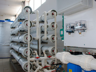 Reverse osmosis system - installation of industrial membrane devices
