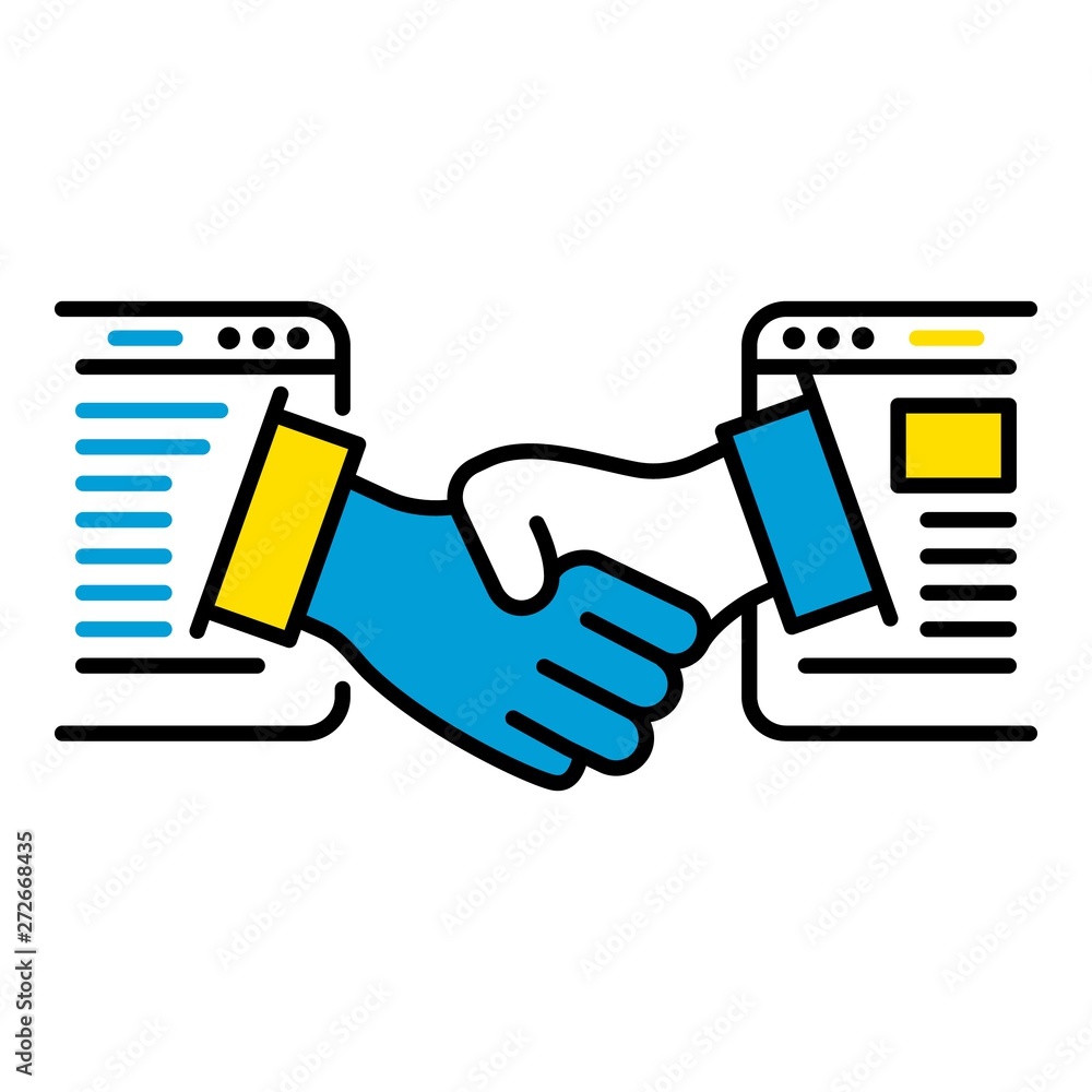 Poster web partner handshake icon. outline web partner handshake vector icon for web design isolated on whi