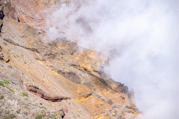 Above the clouds and geological landscape at Roque de los Muchachos, La Palma Island, Canary Islands, Spain