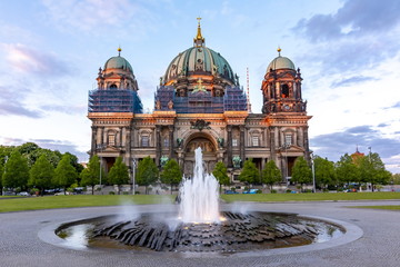 Berlin Cathedral (Berliner Dom) on Museum island at sunset, Germany