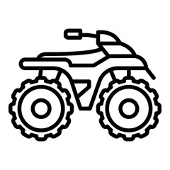 Side quad bike icon. Outline side quad bike vector icon for web design isolated on white background