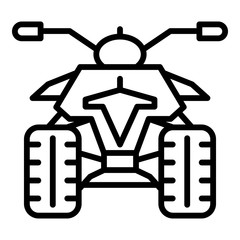 Back of quad bike icon. Outline back of quad bike vector icon for web design isolated on white background