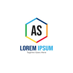 AS Letter Logo Design. Creative Modern AS Letters Icon Illustration
