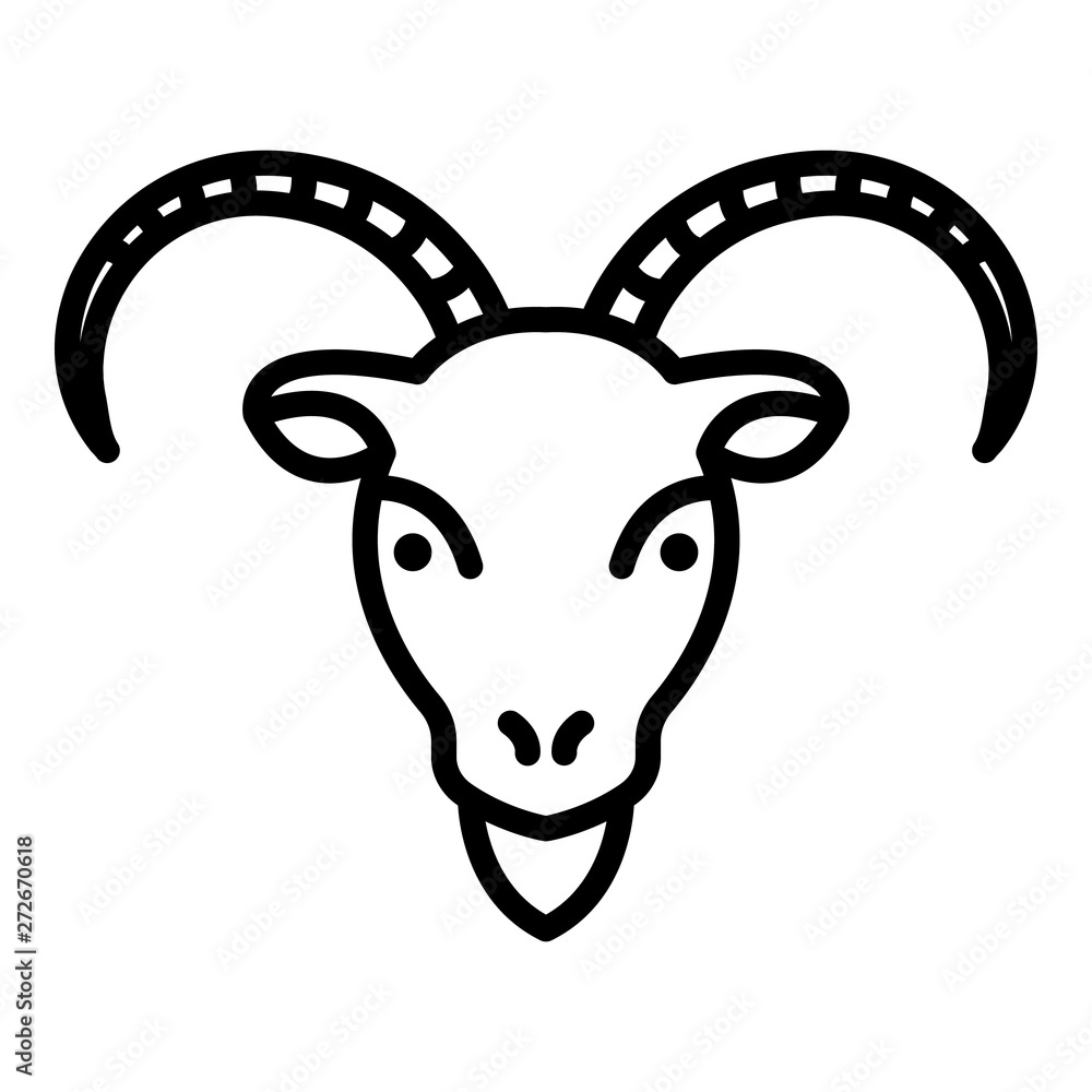 Poster goat head icon. outline goat head vector icon for web design isolated on white background