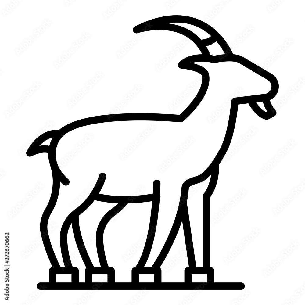 Poster goat icon. outline goat vector icon for web design isolated on white background