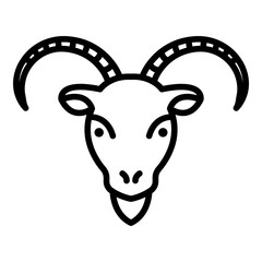Goat head icon. Outline goat head vector icon for web design isolated on white background