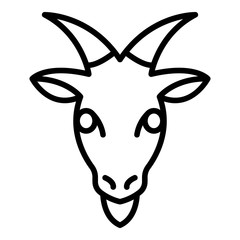 Funny goat icon. Outline funny goat vector icon for web design isolated on white background