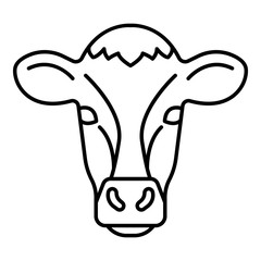 Cow head icon. Outline cow head vector icon for web design isolated on white background
