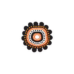 Fototapeta premium Aboriginal art icon logo design vector template