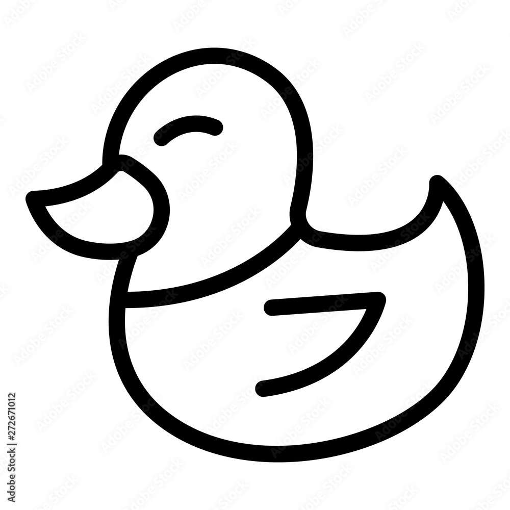 Poster cute duck icon. outline cute duck vector icon for web design isolated on white background