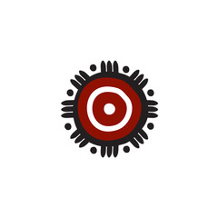 Aboriginal art icon logo design vector template