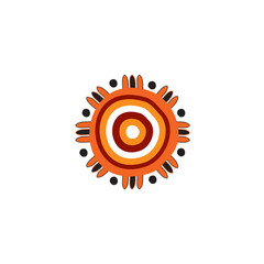 Aboriginal art icon logo design vector template