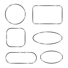 hand drawn and doodle frames and labels for card decoration