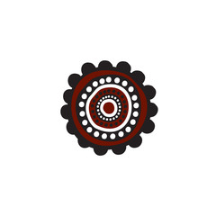 Aboriginal art icon logo design vector template