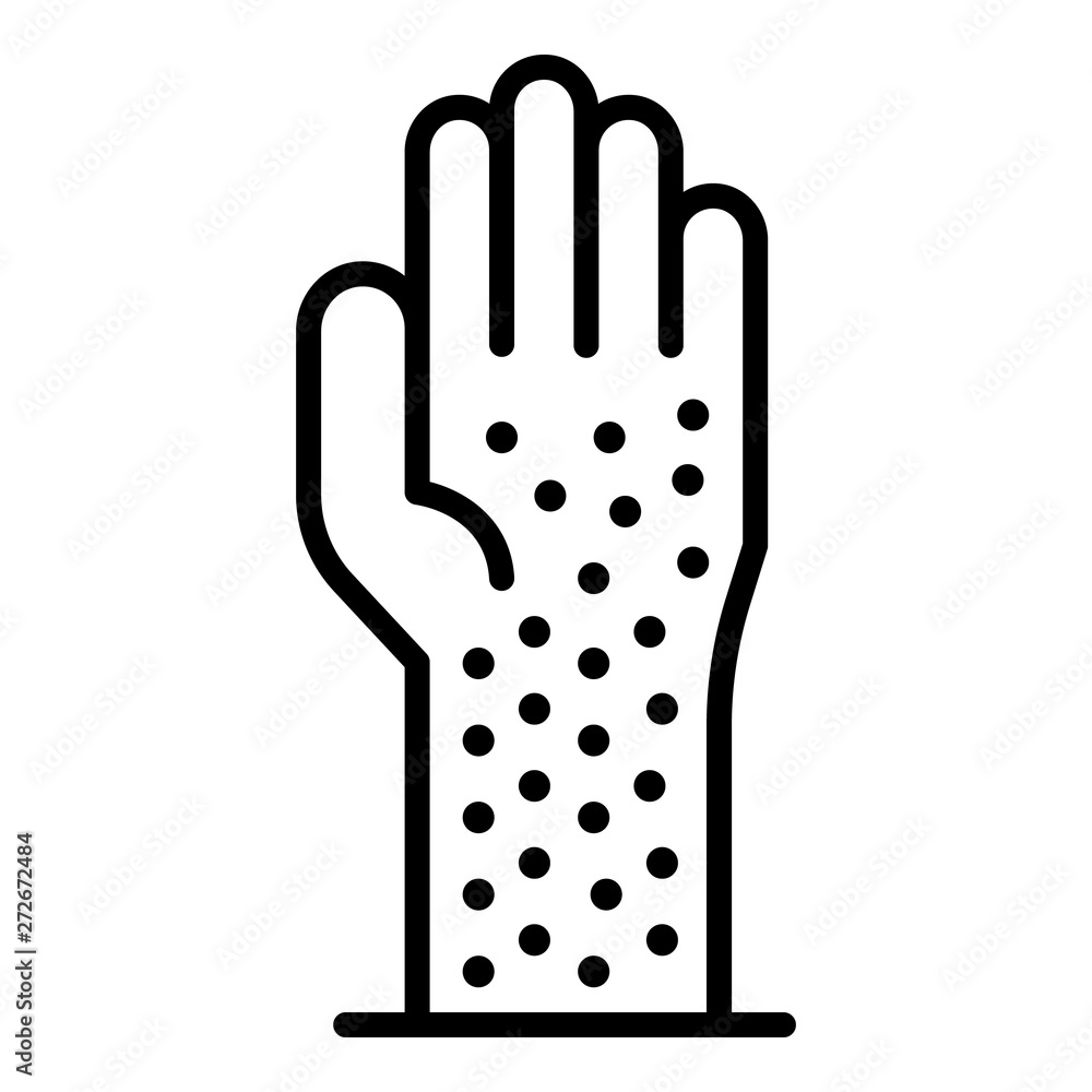 Poster hand allergy point icon. outline hand allergy point vector icon for web design isolated on white bac