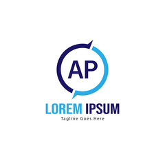 AP Letter Logo Design. Creative Modern AP Letters Icon Illustration