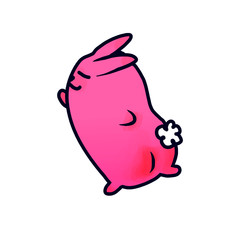 Happy Jelly Bunny. Pink sticker. Pink Bunny Stickers.