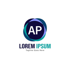 AP Letter Logo Design. Creative Modern AP Letters Icon Illustration