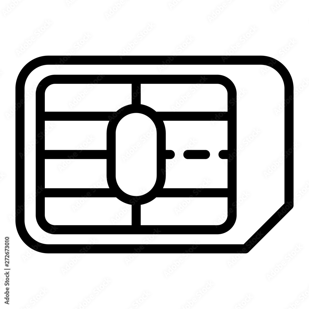 Poster micro sim card icon. outline micro sim card vector icon for web design isolated on white background
