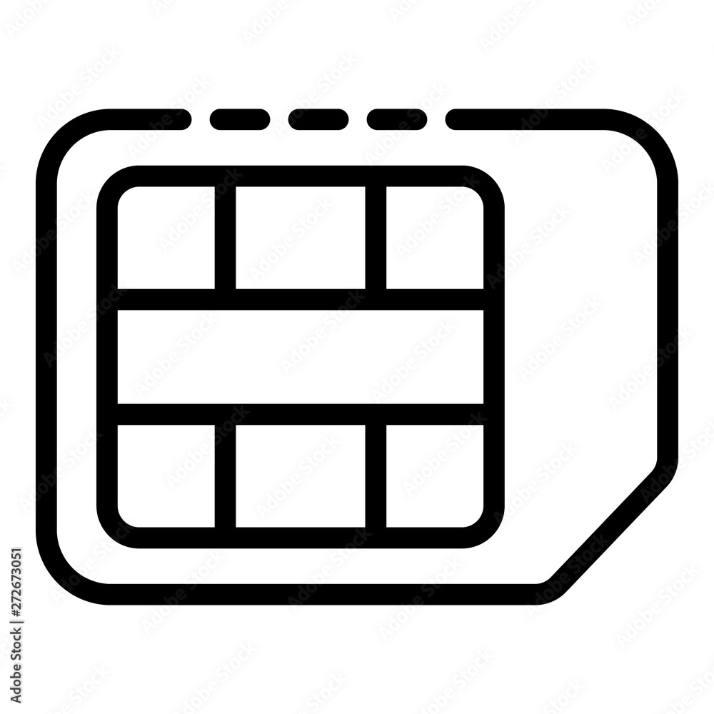 Aufkleber mini sim card icon. outline mini sim card vector icon for web design isolated on white background