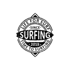 Obraz premium vintage badges of surfing, emblems and logo design
