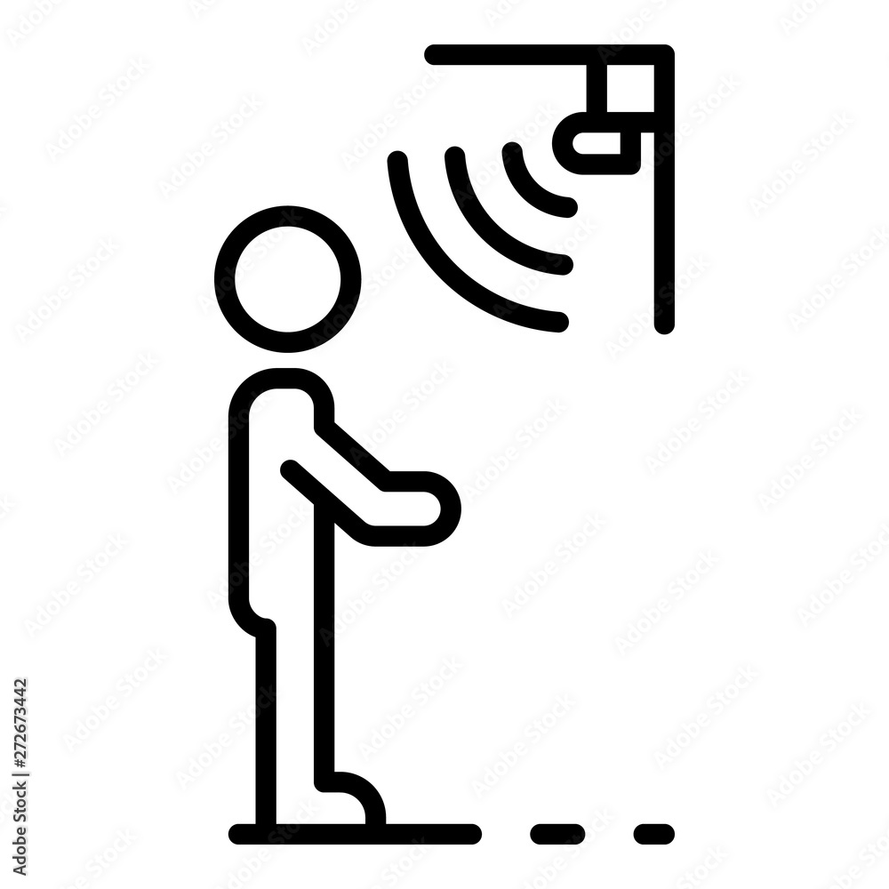 Poster guard motion sensor icon. outline guard motion sensor vector icon for web design isolated on white b