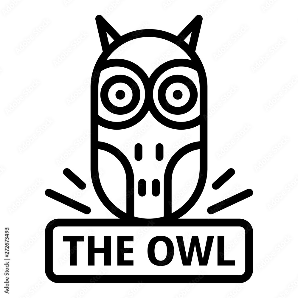 Poster the owl icon. outline the owl vector icon for web design isolated on white background