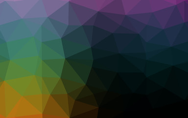 Dark Multicolor, Rainbow vector triangle mosaic texture.