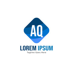 Fototapeta premium AQ Letter Logo Design. Creative Modern AQ Letters Icon Illustration